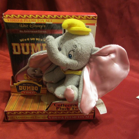 VTG RARE 2001 NIB 60TH ANNIV. DUMBO VHS AND PLUSH TOY - Picture 7 of 11